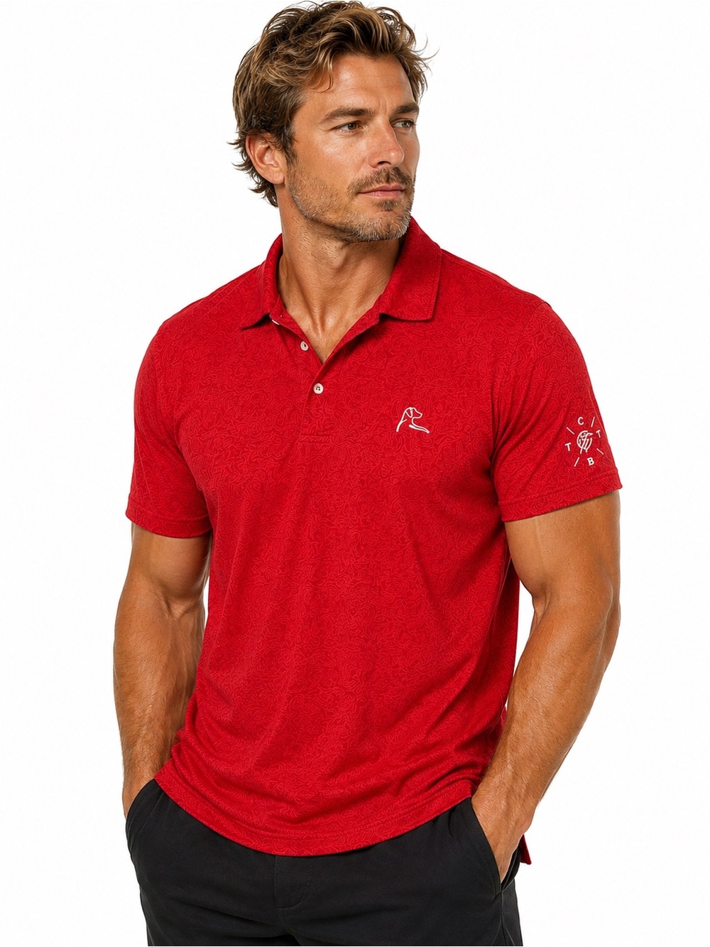 Rhoback Red Performance Golf Polo